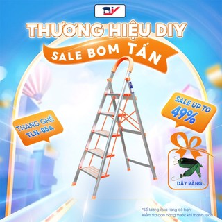 Thang ghế nhôm bản bậc rộng DIY TLN-05A ( 5 bậc ) chiều cao sử dụng tối đa 123cm