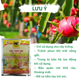 Phân Bón Đầu Trâu MK NPK 15-5-40 VUONBABYLON, Trái Lớn, Chắc Hạt, Cây Khỏe - Gói 10G