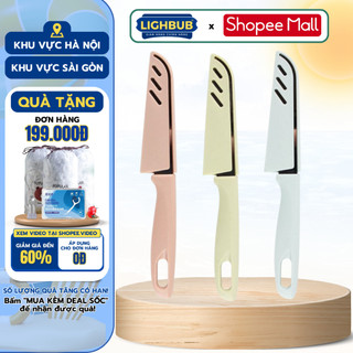 Dao Gọt Vỏ Trái Cây LIGHTBULB, Cắt Hoa Quả Thép Không Gỉ Có Nắp Đậy, Tiện Lợi Khi Mang Đi Du Lịch Có Bao Lưỡi