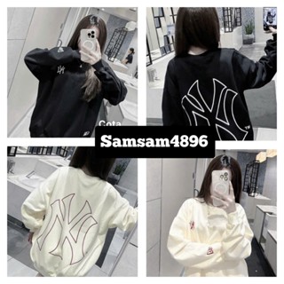 Áo Nỉ Sweater In NY Chữ Hồng 2 Mặt Form Rộng Oversize Mặc Đôi Với Người Yêu Dày Ấm