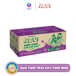 Thùng 24 túi NuVi Power Sữa Tươi Trái Cây Tươi Nho 110 ml - Thương hiệu NUTIFOOD - YOOSOO MALL