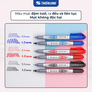 Bút lông dầu Thiên Long PM-04, mực không trôi khi gặp nước