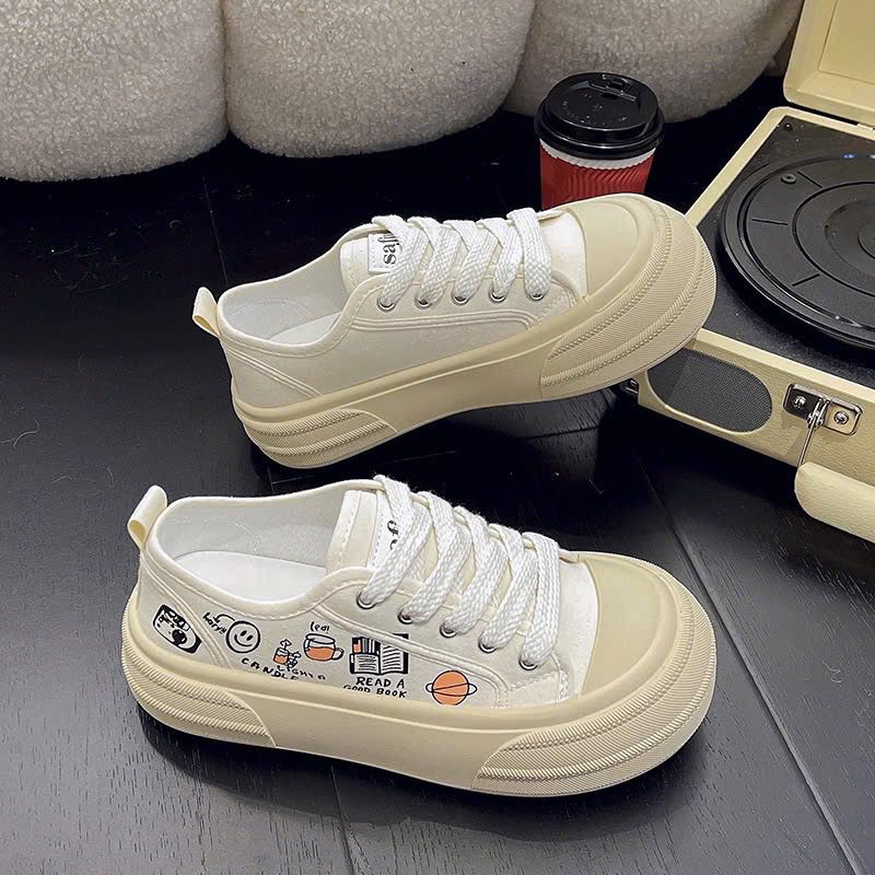 Giày thể thao unisex vải canvas họa tiết hoạt hình đế bánh mì đáng yêu G31_NT Shoes