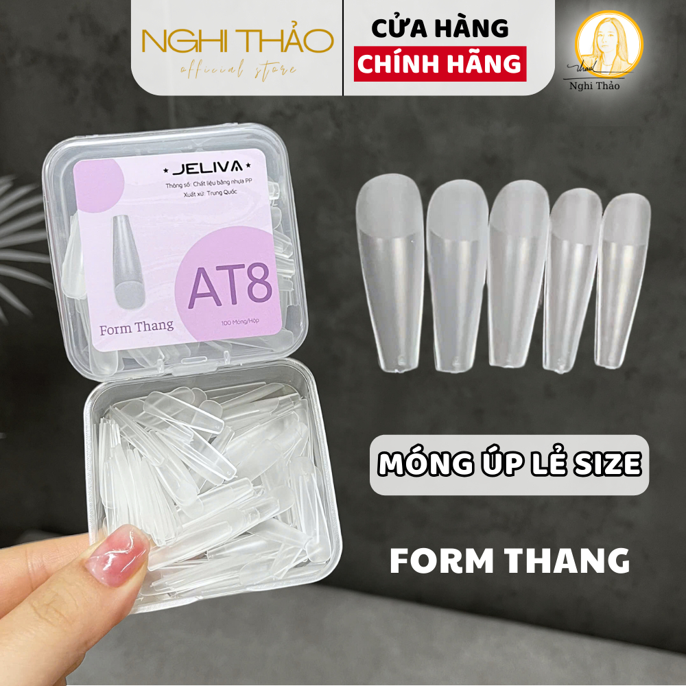 Hộp móng úp lẻ size nhám JELIVA 100 móng Nghi Thảo