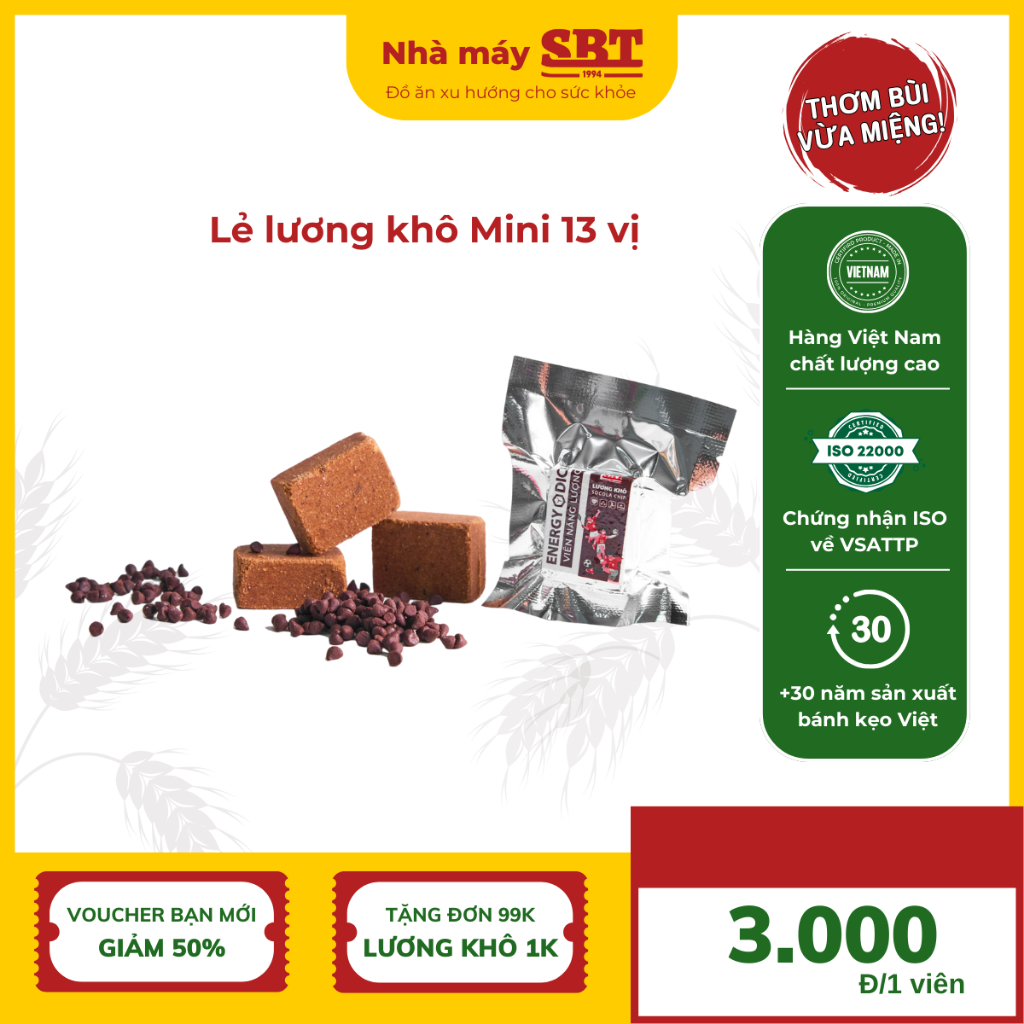 (LẺ) Lương Khô Mini SBT 13 Vị Vị Dinh Dưỡng SBT Việt Nam-SBT1994