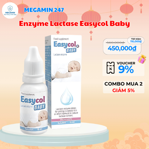 Enzyme Lactase Easycol Baby ngăn ngừa tiêu chảy, nôn trớ, hấp thu kém cho trẻ bị bất dung nạp lactos