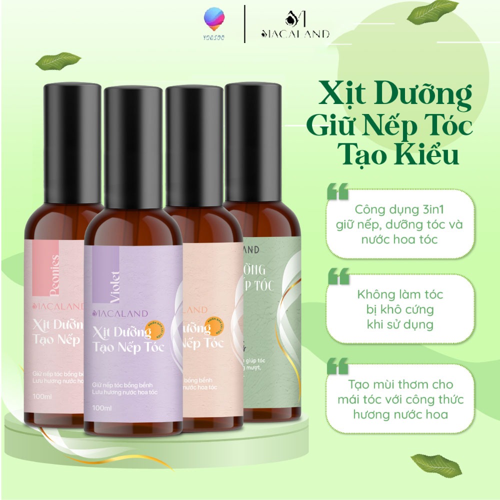 Xịt giữ nếp tóc tạo kiểu tóc uốn duỗi và dưỡng tóc 2in1 100ml MACALAND lưu hương lâu - YOOSOO MALL