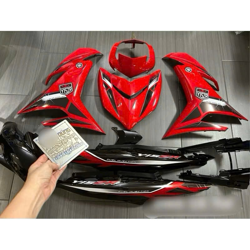 Dàn áo Exciter 150 đỏ đen tem y15zr như hình