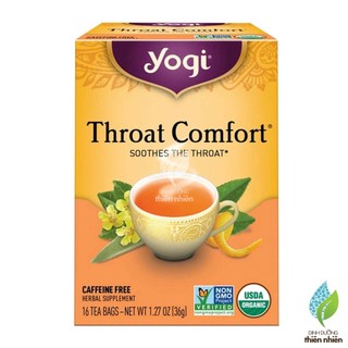 Trà hữu cơ yogi throat comfort, giúp làm dịu cổ họng
