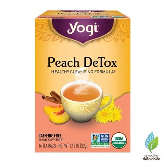Trà hữu cơ yogi peach detox, vị đào