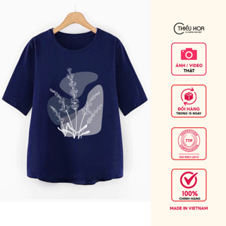 Áo Thun Trung Niên Nữ, chất liệu cotton thoáng mát co dãn tốt, hình in bắt mắt thương hiệu Thiều Hoa AN3T1146