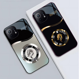 Ốp Lưng cho XIAOMI MI 11, MI 11 Lite, MI 11 LITE 5G NE Mặt kính cường lực, cao cấp Họa tiết FOCUS RỒNG