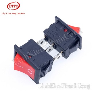 Bộ 10 Chiếc Công Tắc KCD1 3P 6A 250V 3 Chân, 2 Trạng Thái, Màu Đen Đỏ