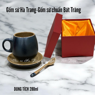 Set cốc cafe  Gốm sứ Bát Tràng cao cấp dung tích 280ml -quà tặng sinh nhật,8/3,20/10,20/11