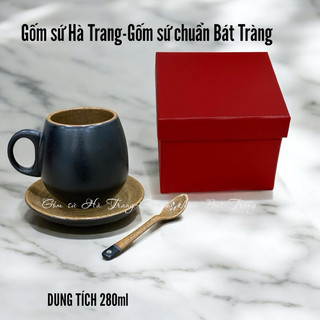 Set cốc cafe  Gốm sứ Bát Tràng cao cấp dung tích 280ml -quà tặng sinh nhật,8/3,20/10,20/11