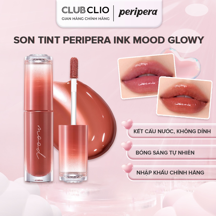  Son Tint Bóng Peripera Ink Mood Glowy Tint 4g   0.14oz Căng Bóng Rạng Rỡ Hàng Chính Hãng PESINKGLOWY 