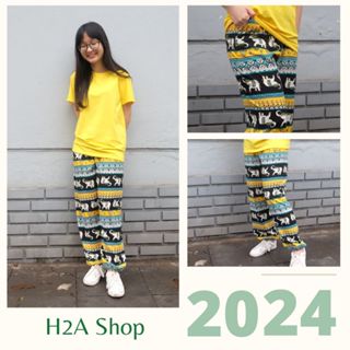 Quần alibaba bo gấu, 🍎 FREESHIP 🍎quần lanh thổ cẩm họa tiết hoa quả  nam nữ phom rộng họa tiết 40 - 80kg