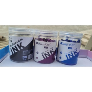 Hộp 30 ống mực bút máy xoá được(mực ống bút máy tẩy được)