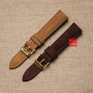  Dây đồng hồ da bò thật khóa vàng ,Da lộn cho Seiko 5 DW Smartwatch đồng hồ thơi trang Size từ 18mm đến 22mm 