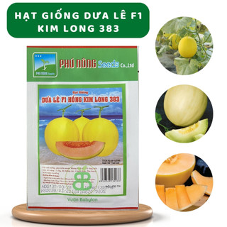 Hạt Giống Dưa lê F1 VUONBABYLON, Dễ Nảy Mầm Hồng Kim Long 383 Phú Nông - Gói 10 Hạt