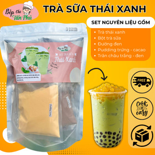  Set nguyên liệu nấu trà sữa thái xanh 600g - Bếp Chè Tân Phú 