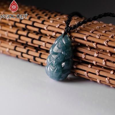 Mặt dây chuyền nữ hoàng hồ ly cẩm thạch - phỉ thúy lam ngọc type A - Ngọc Quý