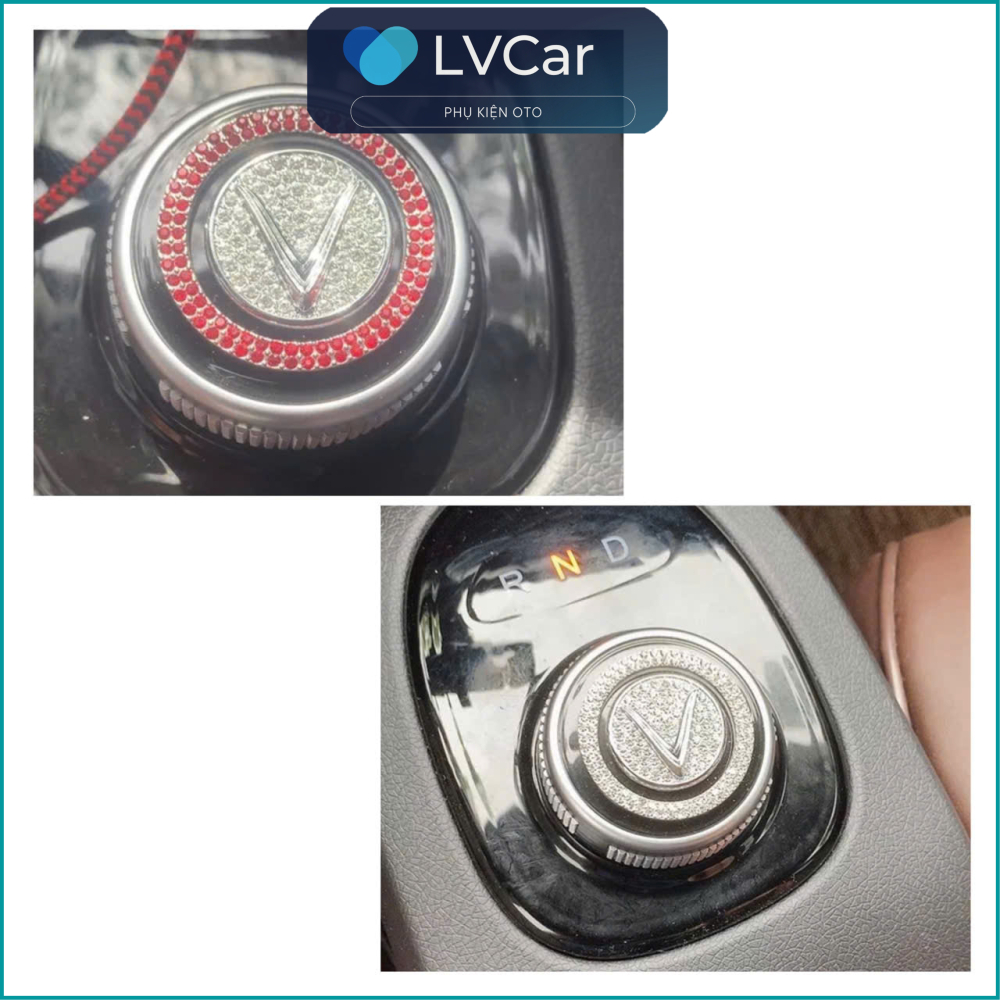 Nút đá Vinfast trang trí cần số xoay