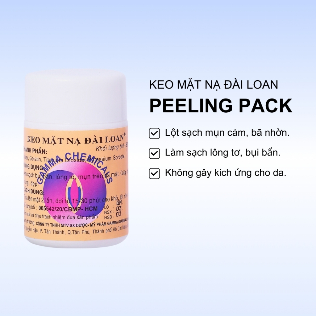 Keo Lột Mụn DaiLoan Hũ 25g & Hũ 60g - Keo Lột Mụn Gamma, Lột Sạch Mụn Đầu Đen
