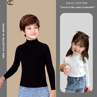  Áo giữ nhiệt cho bé trai và bé gái COCOCOTTON cổ lọ 8-33kg viscose mềm ấm dễ chịu CC30 