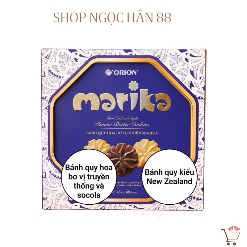Hộp Bánh Quy Hoa Bơ Tự Nhiên Tươi Marika Orion 432 Gr ( Kèm túi giấy )