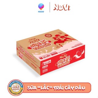 Thùng 48 Chai NuVi Thức Uống Hương Dâu Trái Cây Lắc Sữa chai 80ml - Thương Hiệu NUTIFOOD - YOOSOO MALL