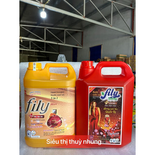  Nước giặt xả cao cấp 5in1 Fily max hương nước hoa Pháp 5l siêu đậm đặc 
