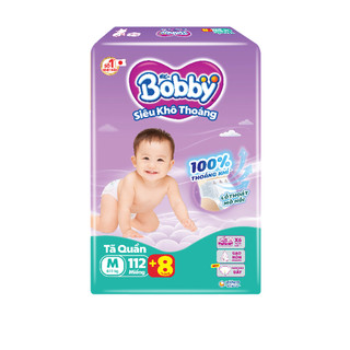 [Tặng thêm 8 miếng] Tã/bỉm quần Bobby 3mm Gạo non M112