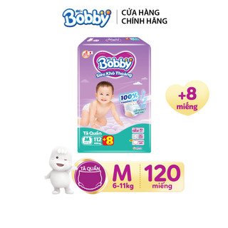 [Tặng thêm 8 miếng] Tã/bỉm quần Bobby 3mm Gạo non M112