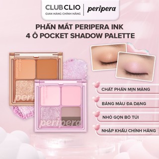 Phấn Mắt Peripera Ink 4 Ô Pocket Shadow Palette 1,6g x 4 / 0.22 oz Kết Cấu Siêu Mịn Lên Màu Chuẩn PE4PHANMAT