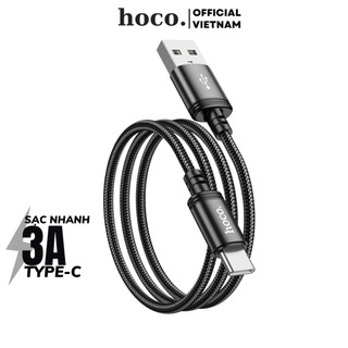 Dây sạc nhanh type C 3A Hoco cáp bọc dù siêu bền chống gãy gập dùng cho android samsung xiaomi oppo