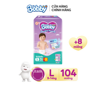 [Tặng thêm 8 miếng] Tã/bỉm quần Bobby 3mm Gạo non L96