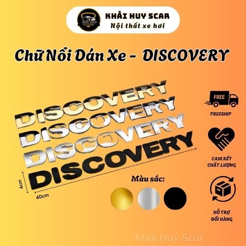 Chữ Nổi DISCOVERY Dán Xe – Chữ Nổi Dán Ô Tô – Tem Mạ Crom Trang Trí Xe Ô Tô - Khải Huy Scar