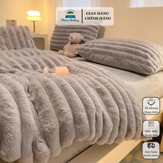 Bộ chăn ga gối nỉ nhung lông chồn mềm mịn, giữ nhiệt mùa đông Otama Bedding, set chăn ga may size theo yêu cầu