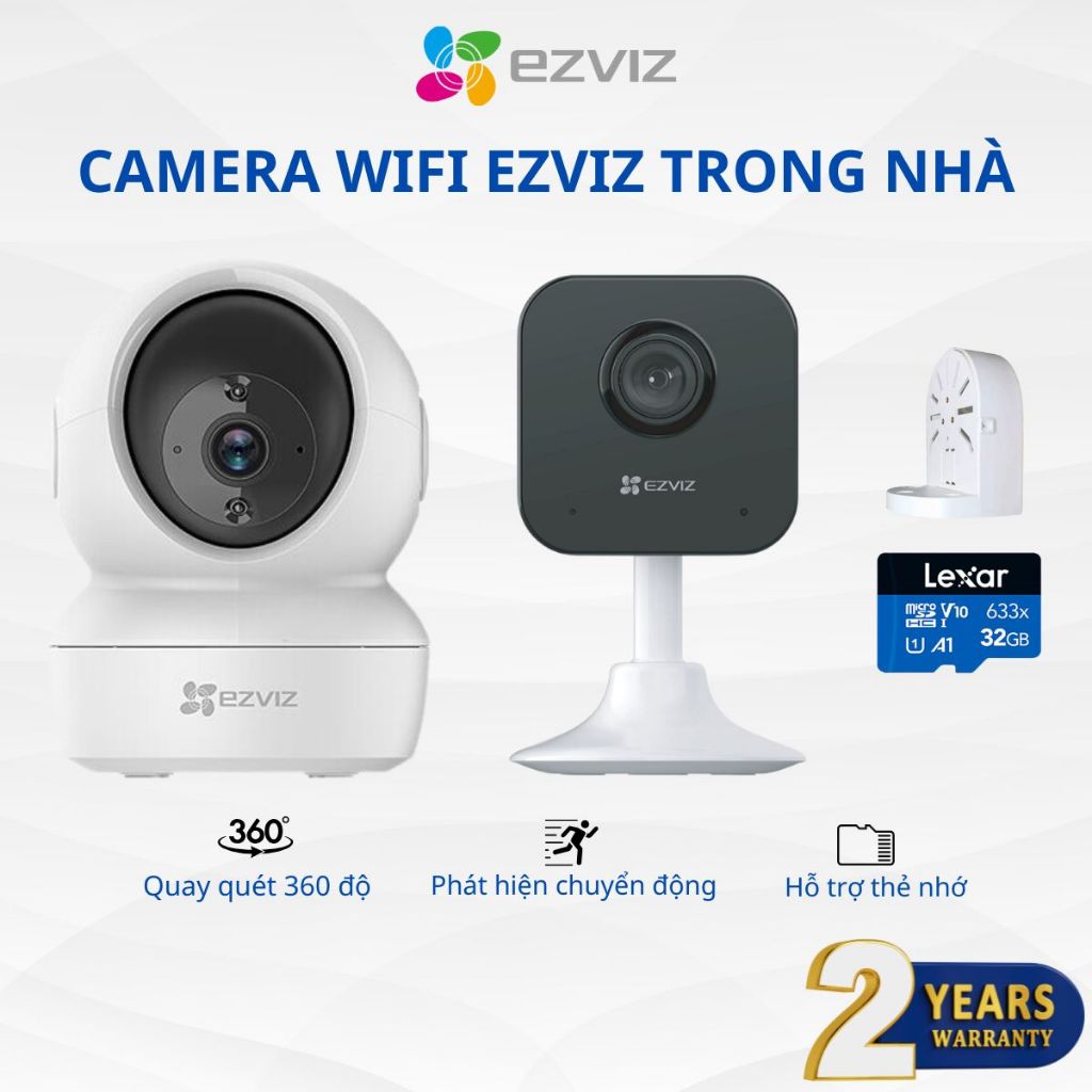 CAMERA WIFI EZVIZ TRONG NHÀ C6N H6C H1C H7C, QUAY 360 ĐỘ,ĐÀM THOẠI 2 CHIỀU, PHÁT HIỆN CHUYỂN ĐỘNG...