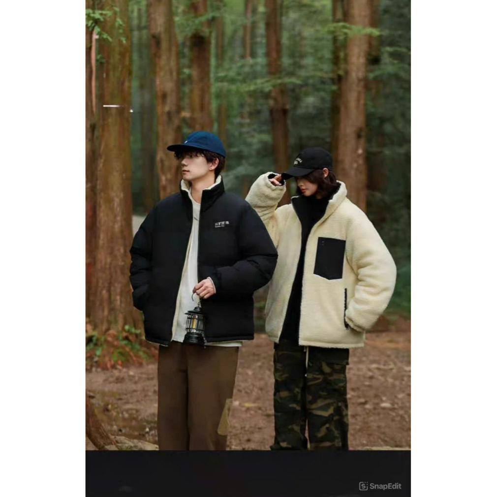 Áo khoác unisex lót lông cừu ESSENTIALS ⚡  ̀     ̂́  ⚡ Nam nữ đều mặc được, dày dặn siêu ấm