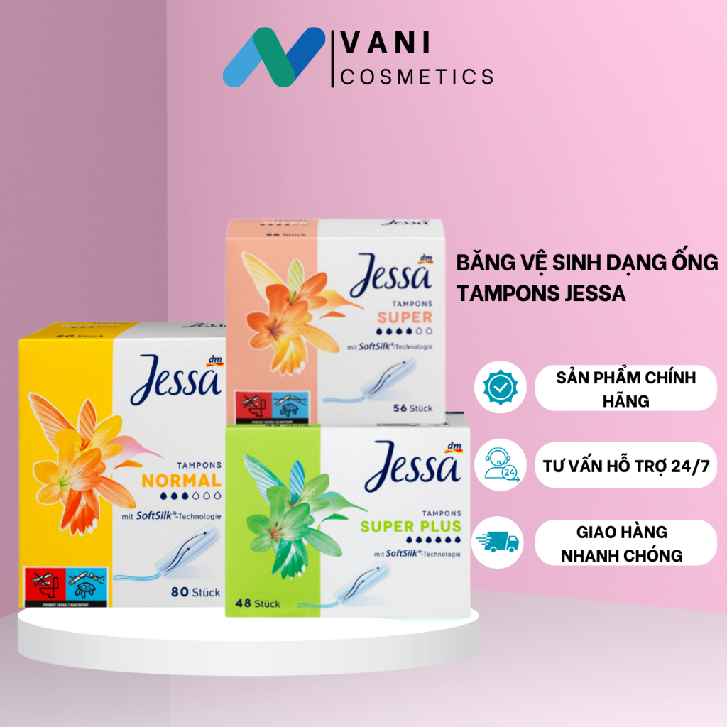 Băng vệ sinh dạng ống Jessa Tampons Normal nhiều phân loại