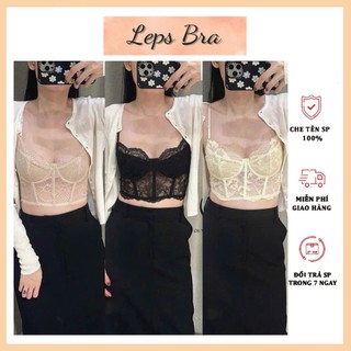  Áo Bra 2 Dây Corset Ren Mềm Mại Có Gọng Đệm Mút Mỏng Tháo Rời Phong Cách Nàng Thơ Ar49 
