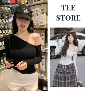    CÓ SỈ   Áo thun tay dài hở vai TEE STORE áo dài tay lệch vai ôm body fit eo thu đông cho nữ 