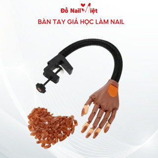 Bàn tay giả học làm nail chuyên dụng-có khớp ngón tay cử động đắp gel, đắp bột (có kèm 100 móng giả)