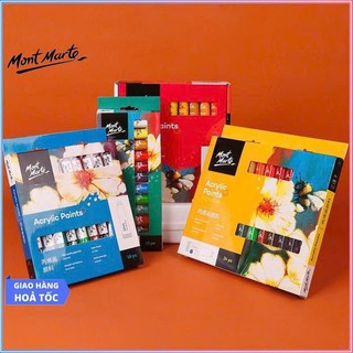 Màu acrylic Mont Marte Úc 12/18/24 pc - 12ml dạng tuýp