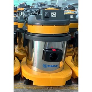 Máy hút bụi 15 lít thùng inox dùng cho gia đình model kumisai kms15 đầu bằng màu vàng, đầu cao màu đen vàng