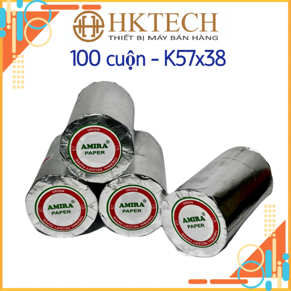 [100 Cuộn] Giấy In Hoá Đơn K57 In Bill K57 Đường Kính 38mm Chất Lượng Cao