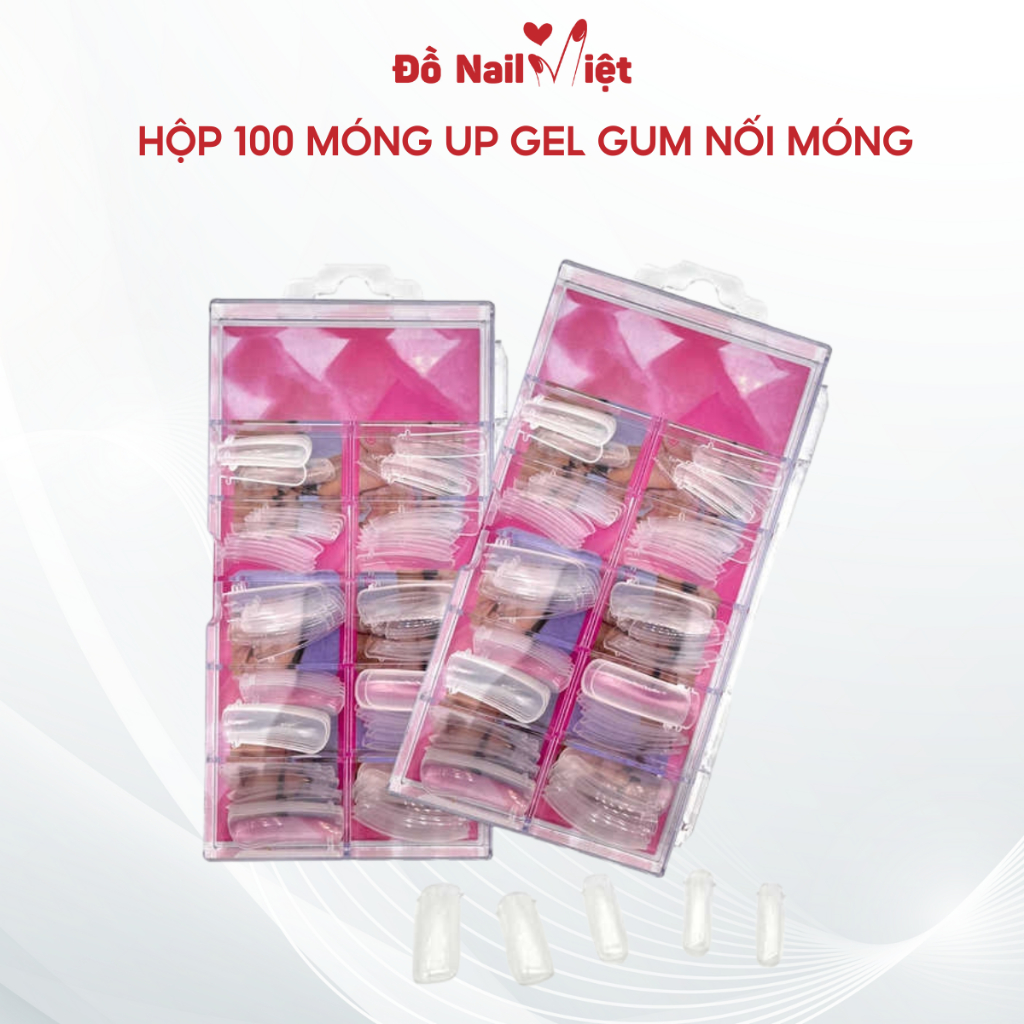 Hộp 100 móng up gel Gum nối móng chuyên dụng-ĐỒ NAIL VIỆT