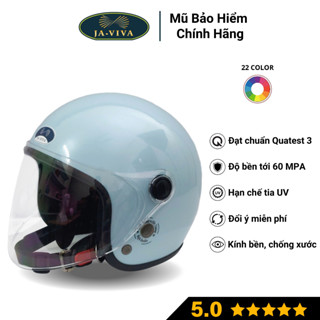 Mũ bảo hiểm nữ có kính nón bảo hiểm JAVIVA 3/4 đầu JA08 cao cấp đạt chuẩn Quatest